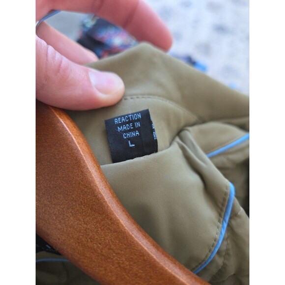 #52 Kenneth Cole Reaction men's Large tan coat Polyurethane Polyester Nylon - Picture 6 of 6